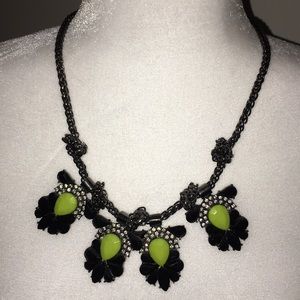 Black and neon green statement necklace